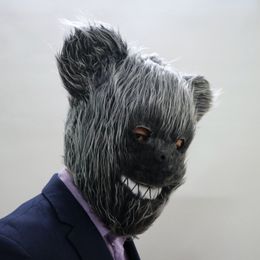 New Full head Animal Latex Mask Scary Killer Teddy Bear Mask Face Cosplay animal Black bear Festive party halloween decorations Costume toys