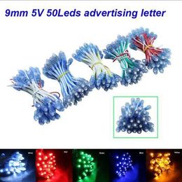 100pcs/lot 9mm led pixel module string light DC5V IP68 waterproof channel letters white/red/yellow/blue/green