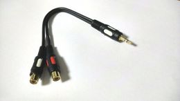 10PCS high quality Aux Audio 3.5mm Stereo Male to 2 RCA Female CABLE