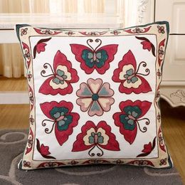 Luxury Cushion Cover Lumbar Pillowcase Home Textiles Supplies Lumbar Pillow Peacock Butterfly Embroidery pillows chair seat