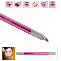 CHUSE Manual Cosmetic Pen Pink Tattoo Eyebrow Machines For Permanent Makeup Both Head Available