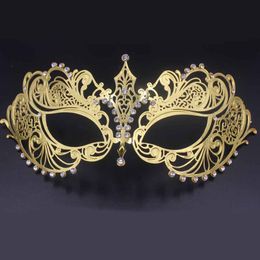 Ball Masks Fashion Cosplay Halloween Mask Fun Beautiful Opera Masquerade Mask Black Gold White Female Metal Silver Rhinestone Party