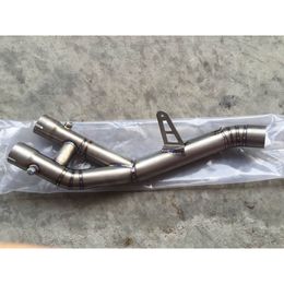 Motorcycle Exhaust Middle Pipe Muffler R1 Titanium Alloy Motorbike Exhaust Mid Link Pipe for Yamaha R1