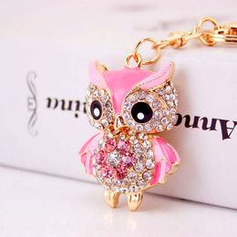 Luxury Gifts A Grade Women Sexy Key Holder Chain Ring Car Jewellery Bag Pendant Rhinestone Owl Keychain