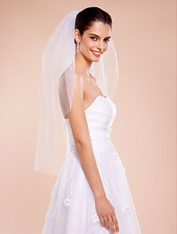 New high Quality Sexy Romantic One Layer Elbow Cut Edge Veil Bridal Head Pieces For Wedding Dresses