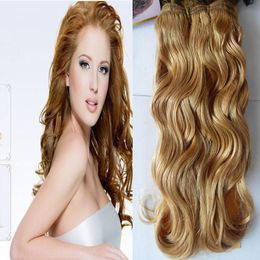Blond Brazilian Hair Weave Body Wave Brazilian Hair Weave Bundles 1PCS Honey Blonde Weave Hair 100g