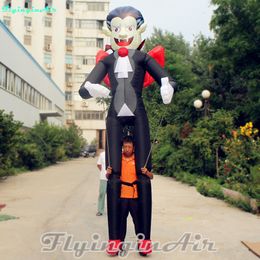 Halloween Party Costume Walking Inflatable Vampire Puppet Cartoon Figure 3.5m Height Parade Perofrmance Blow Up Dracula Suit For Event