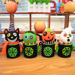 New 4 styles Halloween Decorative supplies Creative cartoon pumpkin candy jar Children gift box festival supplies IA655