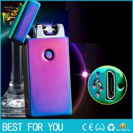 Portable nice electronic cigarette lighter Usb charging ultra-thin windproof lighters for smoking