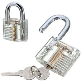 Transparent Visible Cutaway Practise Padlock Lock Pick Tools for Locksmith Skill Training