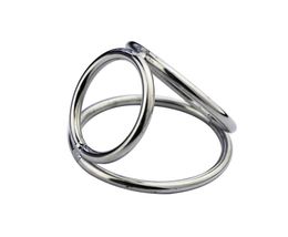 Metal Stainless Steel Chastity Device Penis Ring Ball Enhancer Impotence Sex Aid #R172