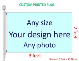 2x3 Custom Printed Flag Customised Any Size, Logo, Design and Photo Polyester Flags and Banners