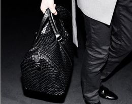 DHL Duffel Bags Men fashion PU Big Capacity Black Waterproof Handbag Outdoor