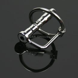Chastity Devices NEW BEGINNER Through-hole Stainless Urethral Penis Plug Urethra Sound with Ring #T701