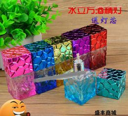 Large Water Cube Bright Coloured alcohol lamp --glass hookah smoking pipe Glass gongs - oil rigs glass bongs glass hookah smoking pipe