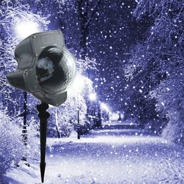 Hot New Moving Sparkling LED Snowflake Landscape Laser Projector Wall Lamp Xmas Light White Snow Sparkling Landscape Projector Lights