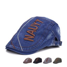 2017 New Mens Womens Denim Peaked Cap Golf Driving Flat Cabbie Newsboy Beret Hat 5 Colours Whosales