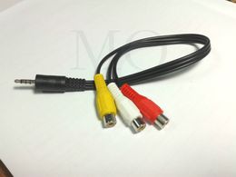 2PCS Mini 3.5mm 4-Pole AV Male to 3RCA Female M/F Audio Video Cable Adapter