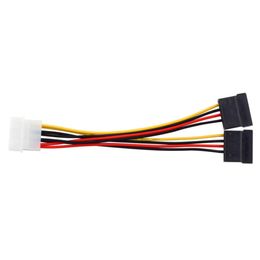 Serial ATA SATA 4 Pin IDE Molex to 2 of 15 Pin HDD Power Adapter Cable Hot Worldwide Promotion