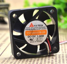 Original Y.S.TECH FD1240107B-2R 40*40*10 12V 1.08W 4cm 2 wire double ball fan