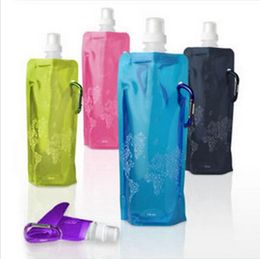 Portable folding my sports water bottle for drinking camping squeeze plastic climbing equipment garrafa termica agua 480ml O02