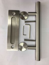 Brushed Stainless Steel Barn Door Handle Sliding Wood door Pull Two Side Installation