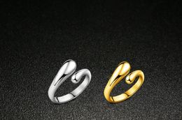 best price! 18k Gold 925 Sterling Silver fashion jewelry water drop charms Opening ring 10pcs/lot hot sale