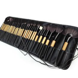 New Promotion 32 PCS Pro Makeup Cosmetic Brushes Wood Foundation Brushes Kit Brush Set In Pouch Case Beauty Tools