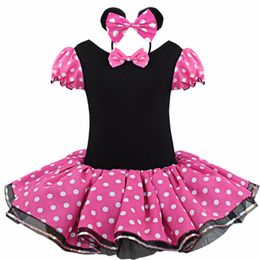 Ropa del bebé de los equipos del verano 2016 Ropa del bebé de los vestidos de la ropa de los bebés de la ropa del bebé del vestido de Minnie de Mickey Mouse