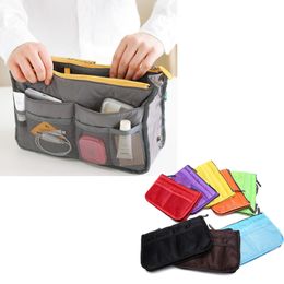 Portable Double Zipper Bag Insert liner purse Organiser Handbag Women Travel Purse Pouch Bag in Bag Organizer