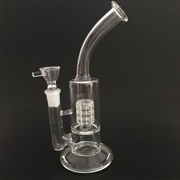 Glass Bong With birdcage Percolator Smoking Pipe For Dry herb wax Tobacco 18.8mm Joint height 9.5 Inch