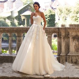 Strapless Light Champagne Lace Applique Crystals Wedding Dress with Colour A-line Bridal Dress casamento vestido noiva curto323d