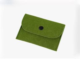 12pcs/lot rectangle felt Coin Purses little zero wallet mini coin pocket plain wallte drop shipping Can be customized adding logo