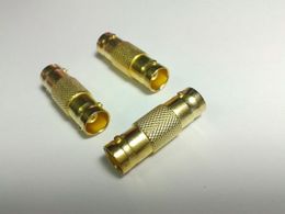 wholesale coax cable UK - 50pcs Gold plated BNC CCTV Coax Coaxial Cable Coupler Adapter Female RG59