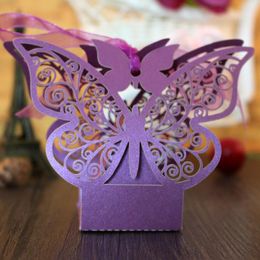 New Arrival Butterfly Hollow Paper Candy Boxes Gift Bags DIY Wedding Favor Baby Shower Boxes For Wedding Decoration Supplies