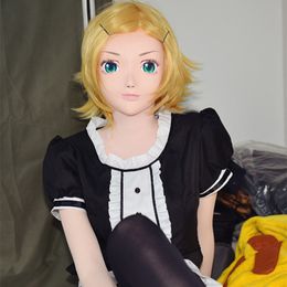 (C2-005) Japanese Kigurumi Transsexuals Beauty Makeup Anime KIG Cosplay Silicone Half Head Mask Can Custom EYES/HAIR Colour