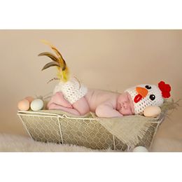 Super Adorable Animal style Crochet Knit Baby Hens Costume Newborn Photo Props Studio Shoot Outfits Baby Photo Clothes Set JC012