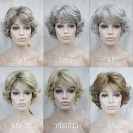 free shipping charming beautiful new Hot sell vogue women's short curly synthetic full wigs everyday /six-color selection