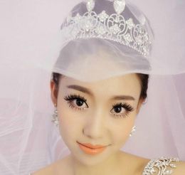 Fashion Crystal Flower Party Wedding Hair Accessories Bridal Headband Tiara Headwear Silver Pearls Bridal Crown Headbands