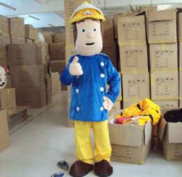 2017 Factory made Professional Fireman Sam Mascot Costume Firefighter Cartoon Costume Christmas Party Dress Suit Free Shipping Adult size
