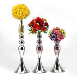 Wedding Decorative 46cm Cheap Flower Stand sliver Metal Centrepiece For New Sale