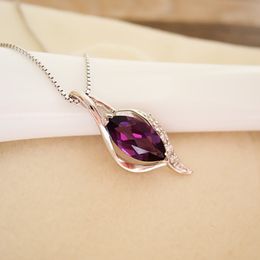 100% natural amethyst pendant necklace crystal 925 Solid Sterling Silver new fashion pendant for woman brithday gift perfect party Jewellery