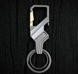 Creative multifunctional metal bottle opener keychain key holder men Double ring key chain for personal gifts