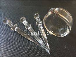 Colorful Glass Wax Dish Wig wag Concentrate Oil Containers with Dabber Tool Glass Oil Bowl set For Bongs oil rig