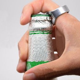 Stainless Steel Finger Ring Bottle Opener Beer Bar Party Tool Silver E00128 BARD
