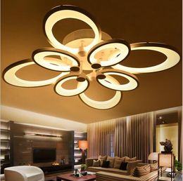 Dimmable levou luzes de teto borboleta lustre acrílico iluminação 3/6/8 cabeças para sala de estar quarto