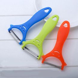 Plastic peeler melon fruits and vegetables planing multifunction kitchen creative smiley face peeler cut fruit knife