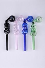 Real PIC in stock Colourful glass bong Smoking Handle Pipes Curved Mini Smoking Pipes free shipping