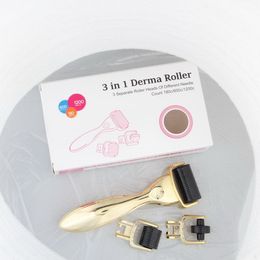 micro needle derma roller with 3 derma roller tips 3 in 1 micro needle roller with disinfection