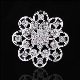 Star Jewellery Shining Beautiful Silver Clear Rhinestone Crystal Small Flower Rhinestone Brooch Bouquet for wedding women pins